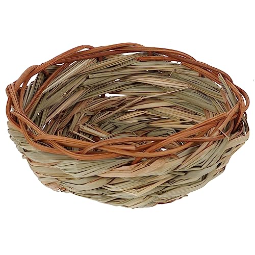IWOWHERO 1stück Naturstroh Vögelnest Handgewebtes Vogelnest Für Garten Für Kanarienvögel Lärchen Und Kleine Vögel Dekorative Gartenaccessoires Zufällige Farben von IWOWHERO