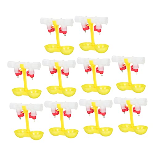 IWOWHERO 10 Stück Hähnchen-Doppeltränke wasserspender legehühner Water Dispenser wasserspänder Vogeltränke Küken Hase Wassernapf Trinker für Hühnerbrustwarzen Nippeltrinker Rostfreier Stahl von IWOWHERO