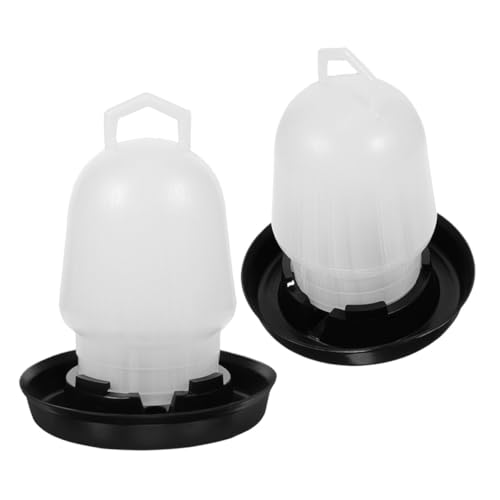 IWOWHERO 2 Stück Automatische Hühnertränke Tränke mit Wasserspeicher Selbstregulierende Trinkbecher für Küken Tauben und Geflügel Einfache Reinigung Laborersparend für Geflügelhaltung von IWOWHERO