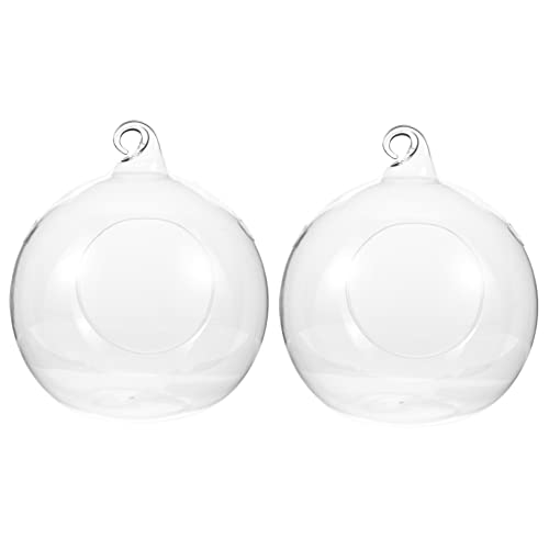 IWOWHERO 2Stücke Hängende Globusflasche Transparentes Terrarium für Pflanzen und Design für Wohnzimmer Garten Höhe Vielseitig Einsetzbar von IWOWHERO