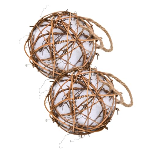 IWOWHERO Dekoratives Spielzeug für Vogelkäfige 2 Stück Papageien-Beißspielzeug Rattan-Kaubälle für Sittiche Vogelspielzeuge hängendes Vogel-Kauspielzeug IWOWHERO Dekoratives Spielzeug für Vogelkäfige 2 Stück Papageien-Beißspielzeug Rattan-Kaubälle für Sittiche Vogelspielzeuge hängendes Vogel-Kauspielzeug von IWOWHERO