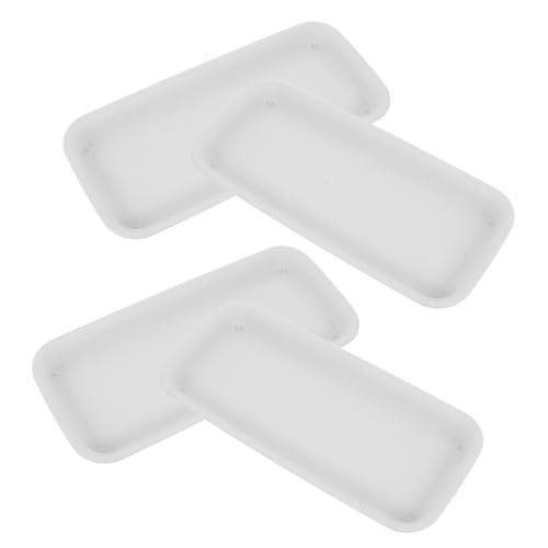 IWOWHERO 4pcs Rechteckige Pflanzenschalen Für Innenpflanzen Fensterbänke Pflanzentablett Planterschale Wassertablett Rechteckige Tropfschale Fensterblockblüte Blütenknopfschale von IWOWHERO