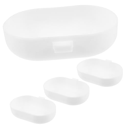 IWOWHERO 5 Stück Vogelbad für Wanne wasserbecken Bathtub Accessories Vogelkäfig Badezimmer vogeltränke Vogelkäfig Zubehörteil Vogeldusche-Badeschale Vogel badebecken Plastik Weiß von IWOWHERO