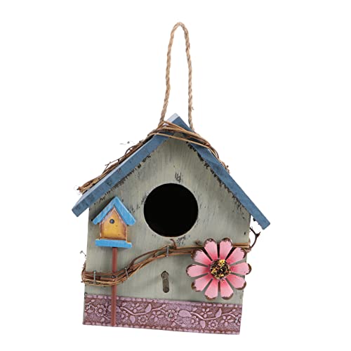 IWOWHERO Hängendes Vogelhaus Aus Holz Für Papageien Futterstation Und Gartenornament Geeignet Für Beobachtung Vögel Im Freien Kreative Dekoration Für Garten Und Terrasse von IWOWHERO