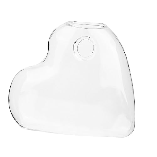 IWOWHERO Herzförmige Vase Camping Wasserkrug Knospen Aquarium Wasserspender Grüne Kunstpflanzen Aquarium Ornament Gläser Mit Deckel Flasche Keksdose Wattebällchen Terrarium von IWOWHERO