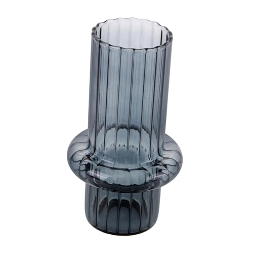 IWOWHERO Rauchgraue Vase Künstliche Eukalyptusblätter Wohnkultur Weiße Kleine Vase Kernstück Groß Klare Knospe Pflanzen Ästhetische Raumdekoration Luft Grey Glas Mit Hohem Borosilikatgehalt von IWOWHERO