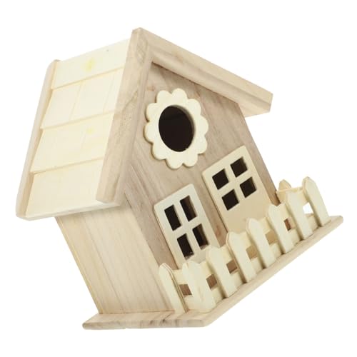 IWOWHERO Vogelhaus Aus Holz Für Den Außenbereich Bausatz Vogelhaus Zur Gartendekoration Ideal Für Wildvögel Einfach Zu Montieren Wetterfest Und Perfekte Futterstelle Für Meisen von IWOWHERO