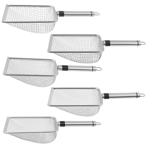 IXTIX 5 Stück Gartensieb mit Tragegriff und Aufhängering 2/2,8/3,8/4,3/5mm Gartensieb Erde aus Edelstahl 10cm Bildschirmbreite Praktisch Kompostsieb für Sand Erde Kompost von IXTIX