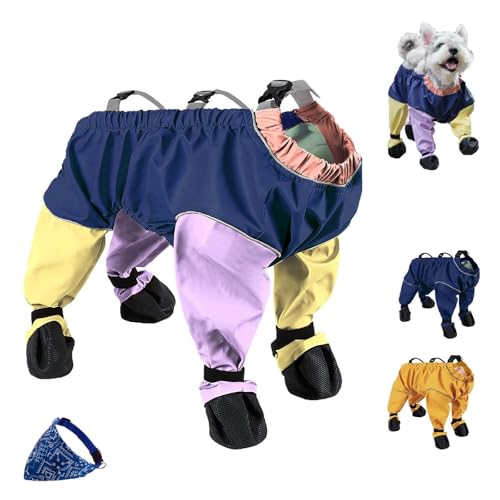 IYARNOVA Anti-Schmutz-Potenschutz für Haustiere, Hosenträgerstiefel, Schneestiefel für Hunde mit reflektierender Funktion, Regenstiefel für Hunde geeignet für Spaziergänge im Freien (mehrfarbig, klein von IYARNOVA