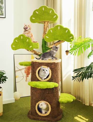 Kratzbaum 160cm Katzenbaum Holz Moderne Katzenkratzbaum für Schwere Katzen, Kletterturm Groß XL Stabiler Aktivitätskratzbäum mit Sisal-überzogenem Kratzsäulen, Katzenhöhle, Cat Tree Kratzbaum 160cm Katzenbaum Holz Moderne Katzenkratzbaum für Schwere Katzen, Kletterturm Groß XL Stabiler Aktivitätskratzbäum mit Sisal-überzogenem Kratzsäulen, Katzenhöhle, Cat Tree von IYTBILQ