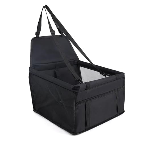 Hundesitz Auto, Hunde Autositz Abnehmbare und waschbare Hängetasche, Sicherheitssitz, Haustierbett, Auto-Nestmatte, Komfortables Reiseerlebnis(Black) von IZHAOGJING