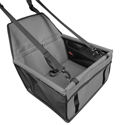 Hundesitz Auto, Hunde Autositz Faltbare Hängematte Haustiergeschirr Katzentasche Korb Stabiler und Faltbarer Reisehundesicherheitsautositz(Dark Gray) von IZHAOGJING