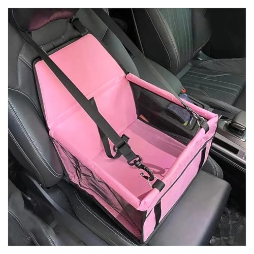 Hundesitz Auto, Hunde Autositz Faltbare Hängematte Haustiergeschirr Katzentasche Korb Stabiler und Faltbarer Reisehundesicherheitsautositz(Pink) von IZHAOGJING