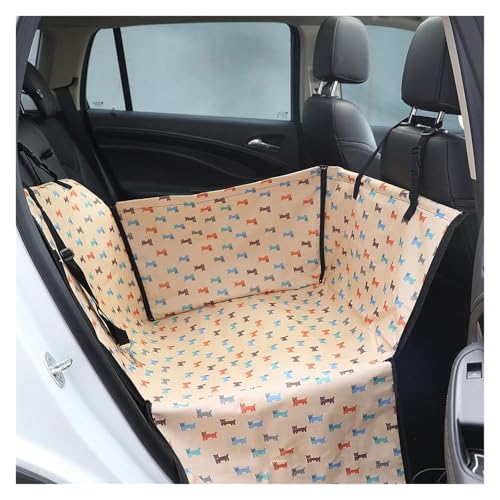 Hundesitz Auto, Hunde Autositz Haustierträger Hund Autositzbezug Tragen for Hunde Katzen Matte Decke Hinten Zurück Hängematte Protector transportin perro(Beige) von IZHAOGJING