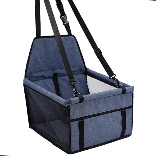 Hundesitz Auto, Hunde Autositz Kissen Hängetasche Reise Hund Autositz for kleine bis mittelgroße Katzen Käfig Zubehör(Blue4) von IZHAOGJING