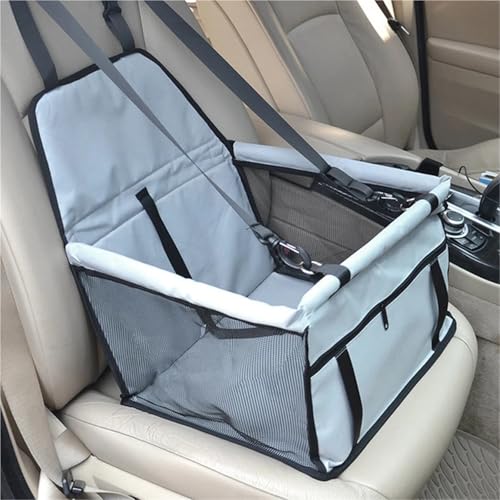 Hundesitz Auto, Hunde Autositz Kissen Hängetasche Reise Hund Autositz for kleine bis mittelgroße Katzen Käfig Zubehör(Light Gray) von IZHAOGJING