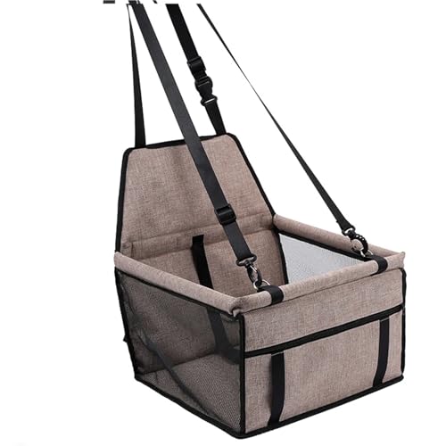 Hundesitz Auto, Hunde Autositz Klappbare Hängematte, Haustierträger, Tasche, Korb, Tragetasche for Katzen, stabil, faltbar, for Reisen, Hundeautositz(Coffee) von IZHAOGJING