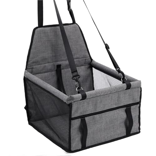 Hundesitz Auto, Hunde Autositz Klappbare Hängematte, Haustierträger, Tasche, Korb, Tragetasche for Katzen, stabil, faltbar, for Reisen, Hundeautositz(Dark Gray) von IZHAOGJING