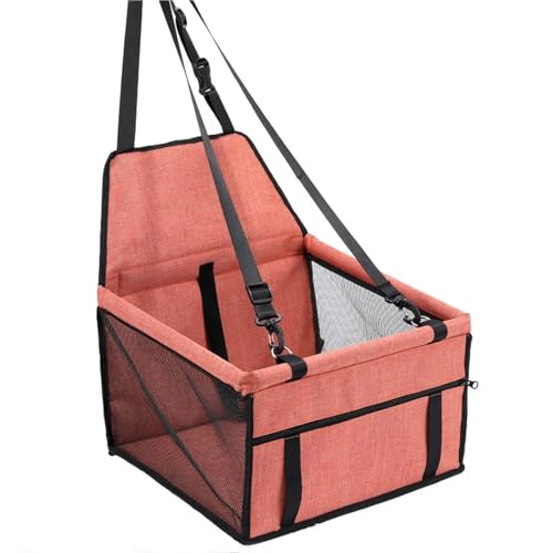 Hundesitz Auto, Hunde Autositz Klappbare Hängematte, Haustierträger, Tasche, Korb, Tragetasche for Katzen, stabil, faltbar, for Reisen, Hundeautositz(Orange) von IZHAOGJING