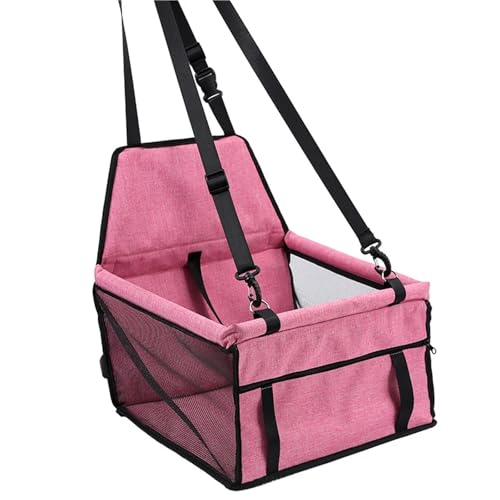 Hundesitz Auto, Hunde Autositz Klappbare Hängematte, Haustierträger, Tasche, Korb, Tragetasche for Katzen, stabil, faltbar, for Reisen, Hundeautositz(Pink) von IZHAOGJING