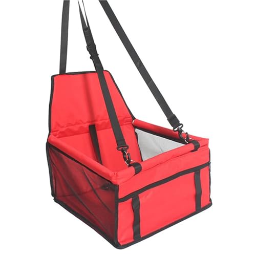 Hundesitz Auto, Hunde Autositz Klappbare Hängematte, Haustierträger, Tasche, Korb, Tragetasche for Katzen, stabil, faltbar, for Reisen, Hundeautositz(Red) von IZHAOGJING