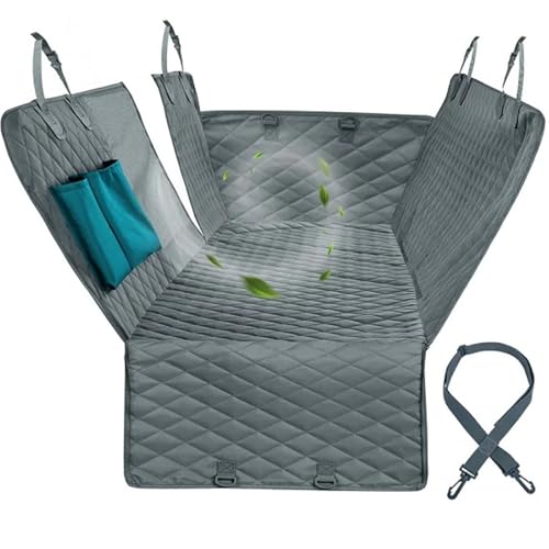 Hundesitz Auto, Hunde Autositz wasserdichte Haustier Reise Hund Träger Hängematte Auto Hinten Rücksitz Schutz Matte Sicherheit for Hunde(Gray,152x143cm) von IZHAOGJING