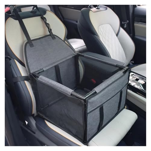 Hundesitz Auto, Hunde Autositz wasserdichte Hundetransporttasche, Katzentransport-Hängematte, Autositzkorb for kleine und mittelgroße Hunde(Dark Gray) von IZHAOGJING