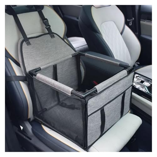 Hundesitz Auto, Hunde Autositz wasserdichte Hundetransporttasche, Katzentransport-Hängematte, Autositzkorb for kleine und mittelgroße Hunde(Light Grey) von IZHAOGJING