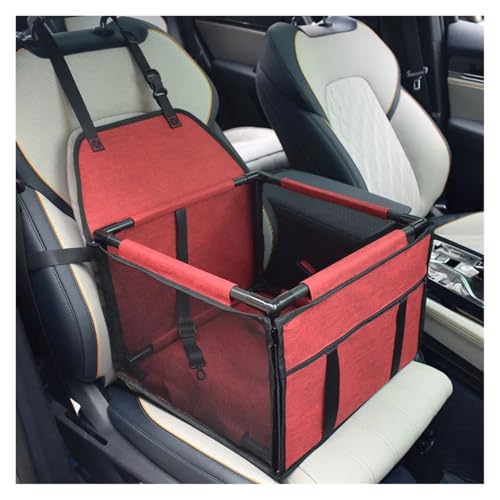Hundesitz Auto, Hunde Autositz wasserdichte Hundetransporttasche, Katzentransport-Hängematte, Autositzkorb for kleine und mittelgroße Hunde(Red) von IZHAOGJING