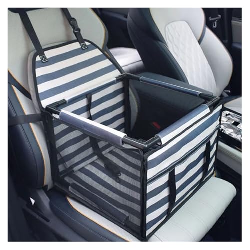 Hundesitz Auto, Hunde Autositz wasserdichte Hundetransporttasche, Katzentransport-Hängematte, Autositzkorb for kleine und mittelgroße Hunde(White Blue) von IZHAOGJING