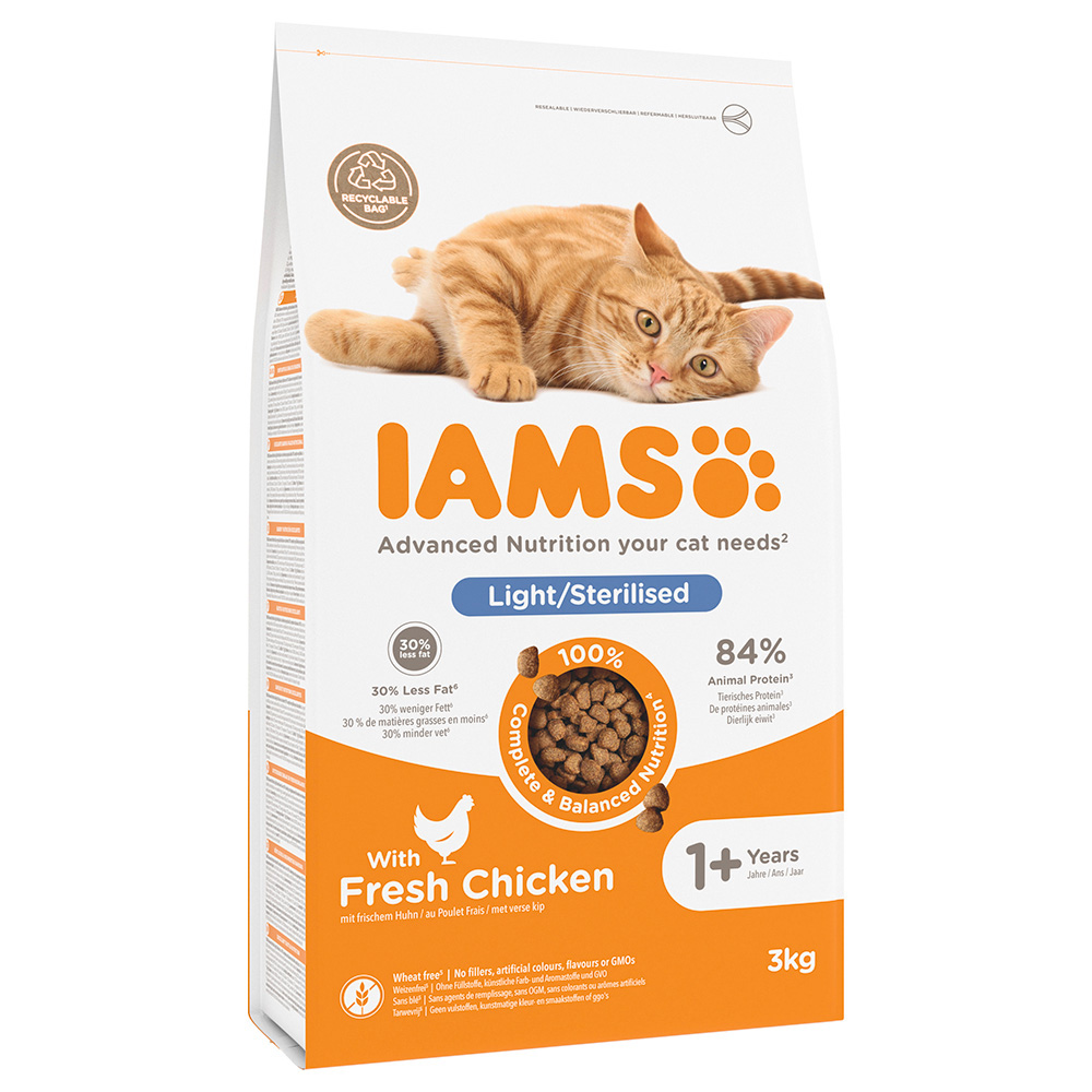 3 kg IAMS zum Sonderpreis! - Advanced Nutrition Sterilised Cat mit Huhn von Iams