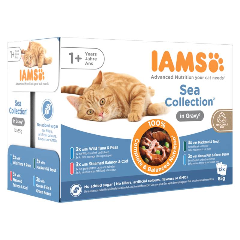 40 + 8 gratis! 48 x 85 g IAMS - Advanced Nutrition Adult Sea Mix in Sauce von Iams