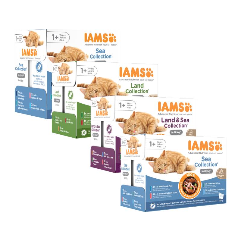 Delights Erwachsene Katze Nassfutter – Land Collection – Gelee – 12 x 85 g von Iams