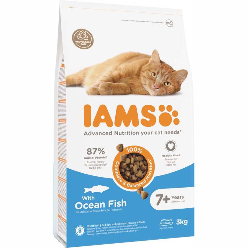 IAMS Advanced Nutrition Senior Cat 7+ mit Seefisch - Sparpaket: 2 x 3 kg von Iams