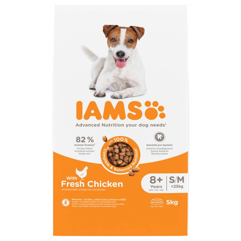IAMS Advanced Nutrition Senior Small & Medium Dog 8+ mit Huhn - Sparpaket: 2 x 5 kg von Iams