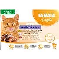 IAMS Delights Adult in Sauce 12 x 85 g - Land Mix von Iams