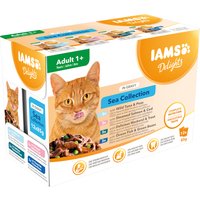 IAMS Delights Adult in Sauce 12 x 85 g - Sea Mix von Iams