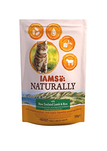 IAMS Naturally Trockenfutter für ausgewachsene Katzen mit Lamm und Reis aus Neuseeland, 700 g von Iams