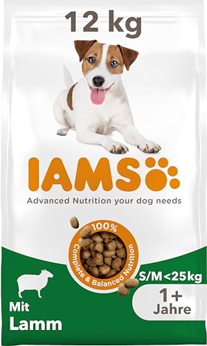 IAMS for Vitality Hundefutter trocken Lamm - Trockenfutter für erwachsene Hunde ab 1 Jahr, geeignet für kleine & mittelgroße Hunde, 12 kg von Iams