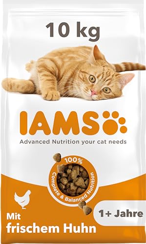 IAMS Katzenfutter trocken mit Huhn - Trockenfutter für Katzen im Alter von 1-6 Jahren, 10 kg von Iams
