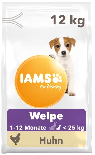 IAMS for Vitality Junior Hundefutter trocken - Welpenfutter für Welpen im Alter von 1-12 Monaten, geeignet für kleine & mittelgroße Rassen, 12 kg von Iams