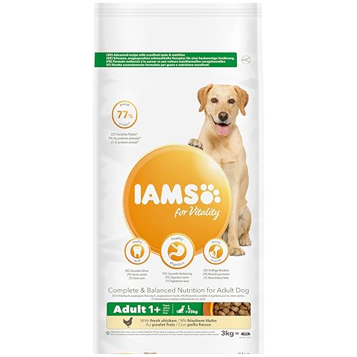 IAMS Hundefutter trocken mit Huhn - Trockenfutter für erwachsene Hunde ab 1 Jahr, geeignet für große Hunde, 3 kg von Iams