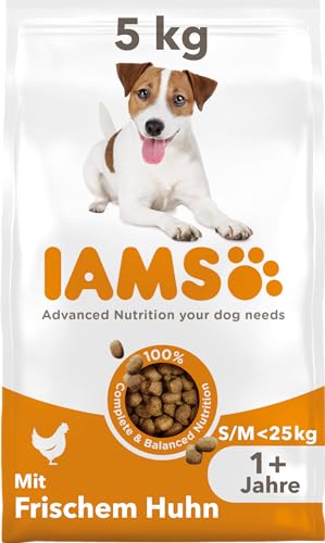 IAMS Hundefutter trocken mit Huhn - Trockenfutter für erwachsene Hunde ab 1 Jahr, geeignet für kleine & mittelgroße Hunde, 5 kg von Iams