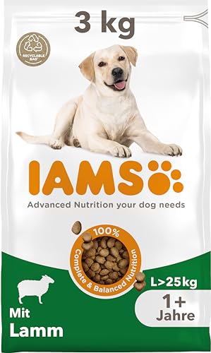 IAMS Hundefutter trocken mit Lamm - Trockenfutter für erwachsene Hunde ab 1 Jahr, geeignet für große Hunde, 3 kg von Iams