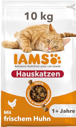 IAMS Indoor Katzenfutter trocken mit Huhn - Trockenfutter für Hauskatzen ab 1 Jahr, 10 kg von Iams