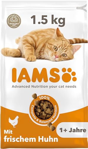 IAMS Katzenfutter trocken mit Huhn - Trockenfutter für Katzen im Alter von 1-6 Jahren, 1,5 kg von Iams