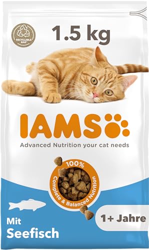 IAMS Katzenfutter trocken mit Fisch - Trockenfutter für Katzen im Alter von 1-6 Jahren, 1,5 kg von Iams