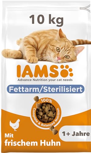 IAMS Sterilised Katzenfutter trocken mit Huhn - Trockenfutter für sterilisierte / kastrierte Katzen ab 1 Jahr, 10 kg von Iams