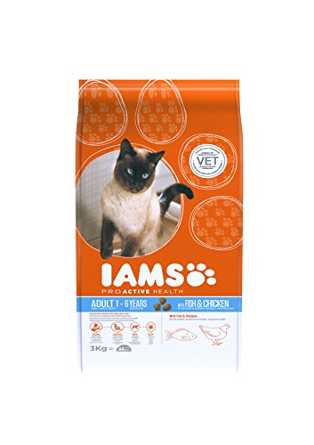 Iams Adult Trockenfutter mit Meeresfisch (für erwachsene Katzen, enthält viel hochwertiges tierisches Protein), 3 kg Beutel von Iams