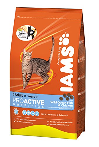 Iams Adult Trockenfutter mit Meeresfisch (für erwachsene Katzen, enthält viel hochwertiges tierisches Protein), 3 kg Beutel von Iams